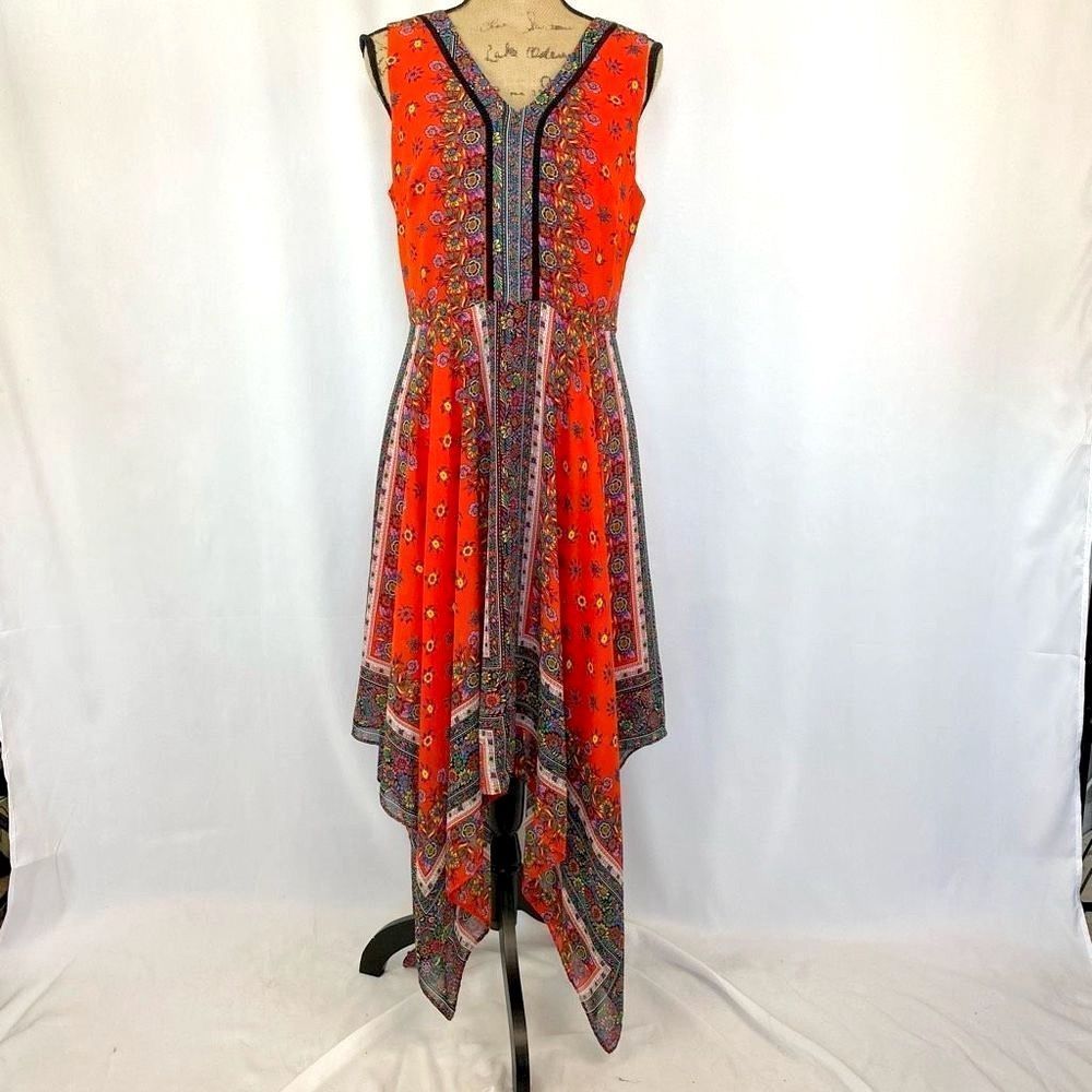 Nanette Lepore Midi Dress Red Sleeveless Woman’s Sz 10